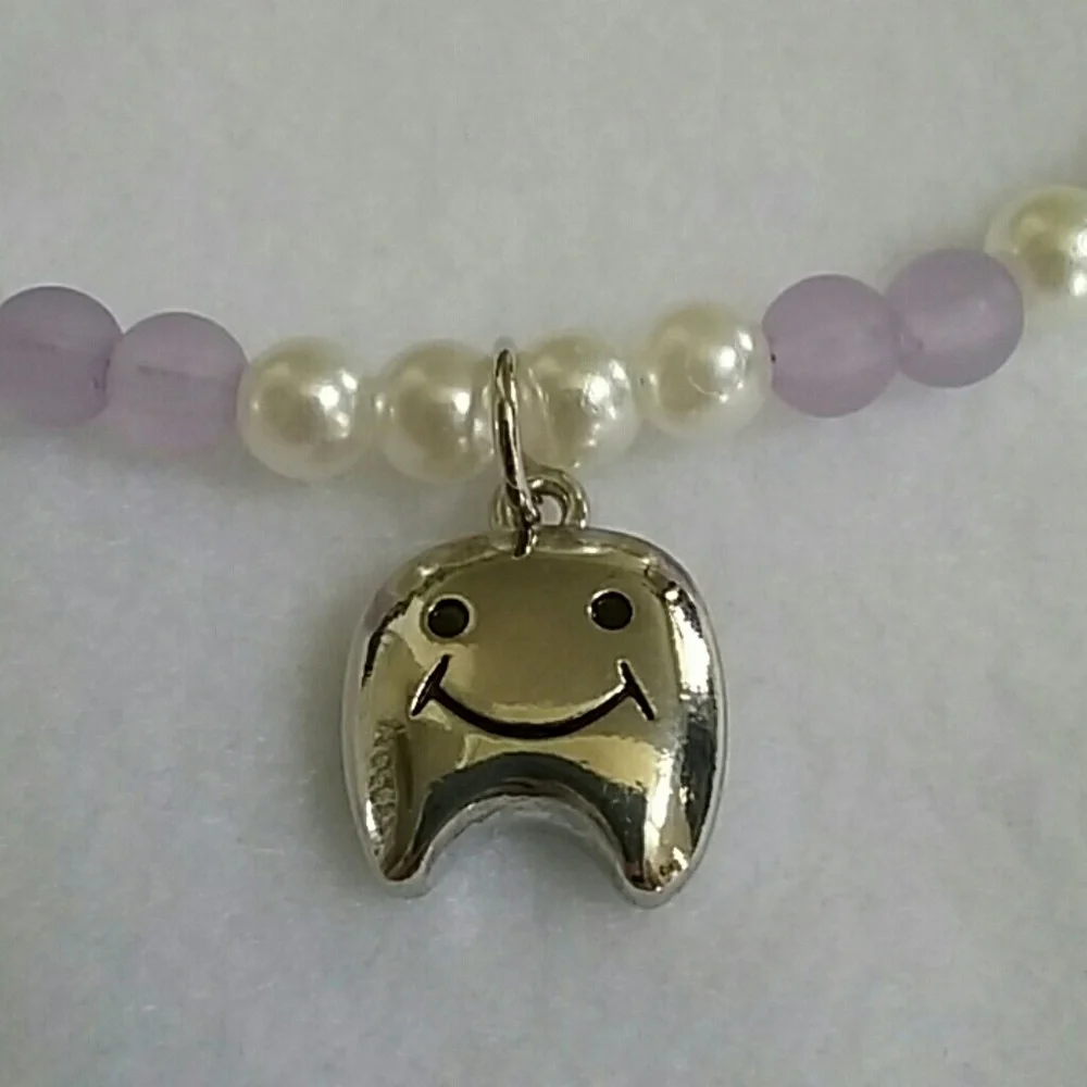 Girls sweet tooth lavender beaded necklace